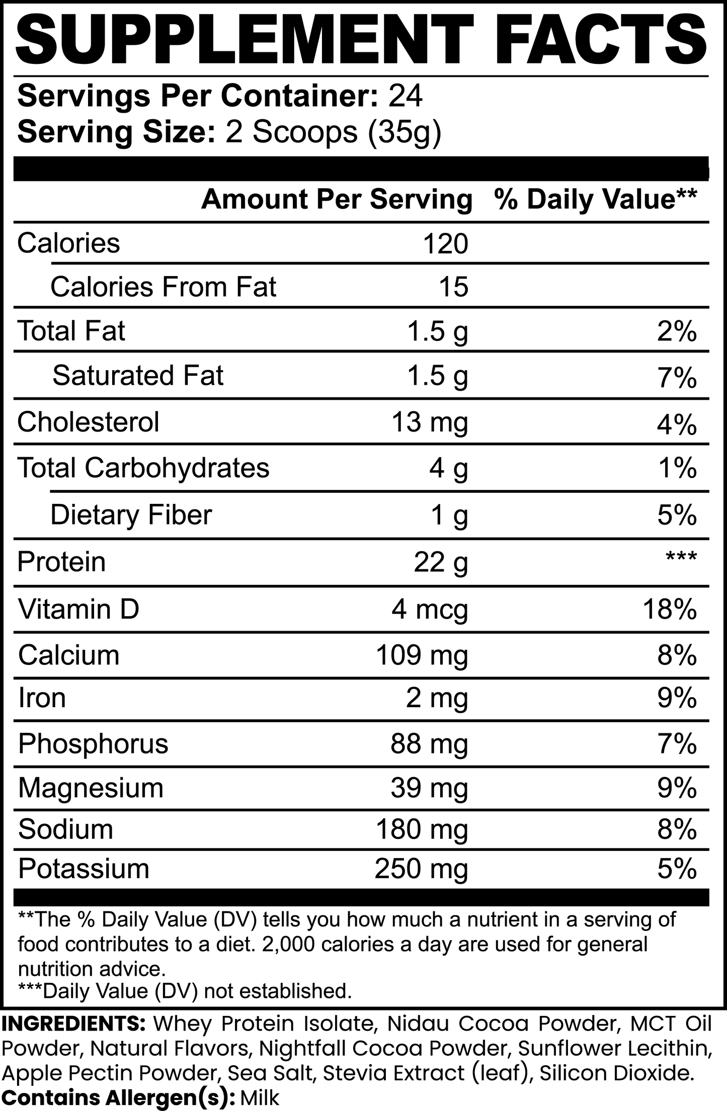 CHOCOROCK 100% Whey Protein Isolate (Chocolate)