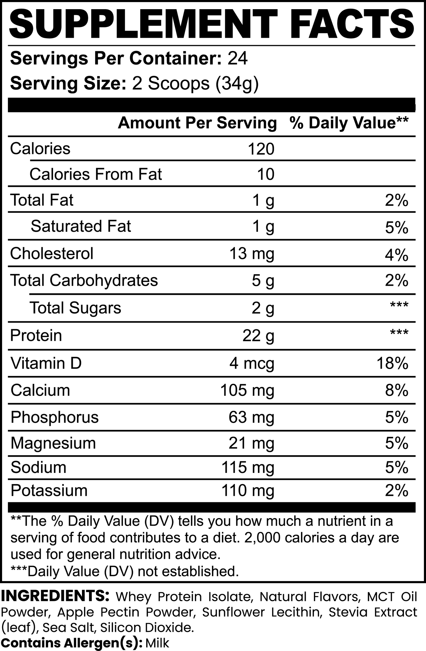 CREAMY VANILLA 100% Whey Protein Isolate (Vanilla)